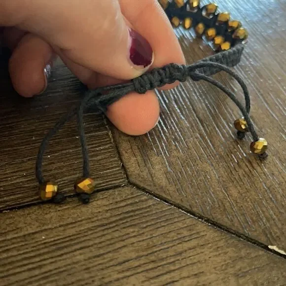 Fun Black and Gold Diamond Beach Bracelet - Picture 7 of 9